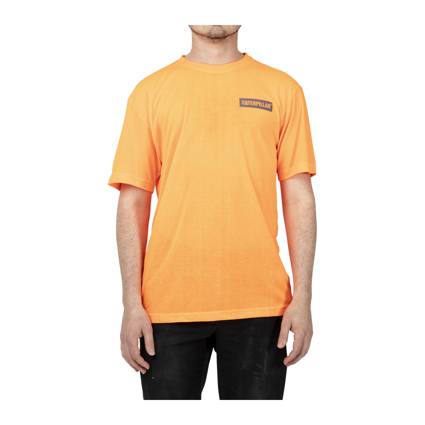 Caterpillar Triton Block S/S Philippines - Mens T-Shirts - Orange 09346QARJ